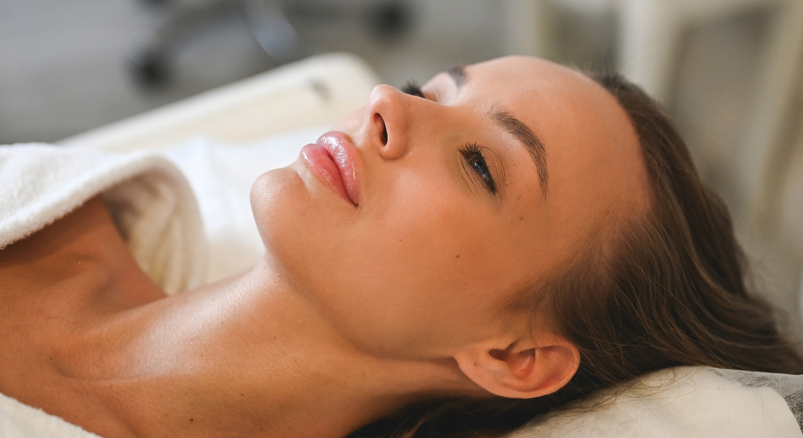 Woman relaxing during a spa treatment.