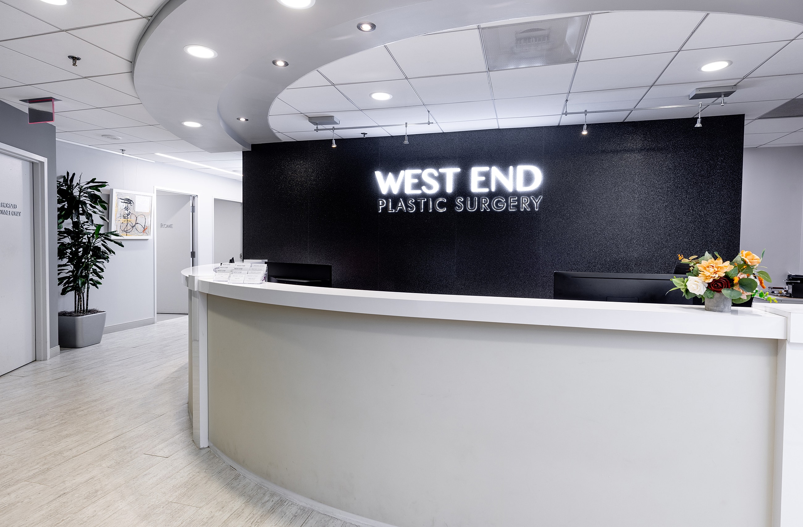 Reception area of West End Plastic Surgery