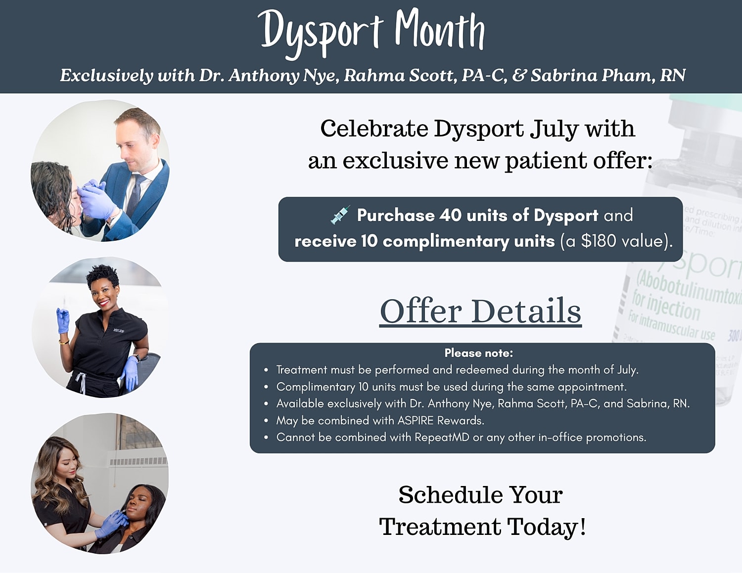 Dysport July promotion with exclusive new patient offer