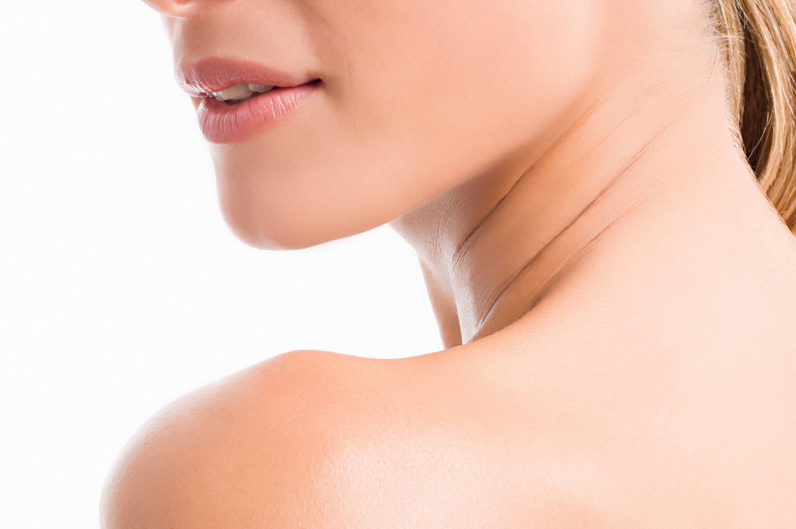 Chin neck and shoulder of a woman Chin neck and shoulder of a woman