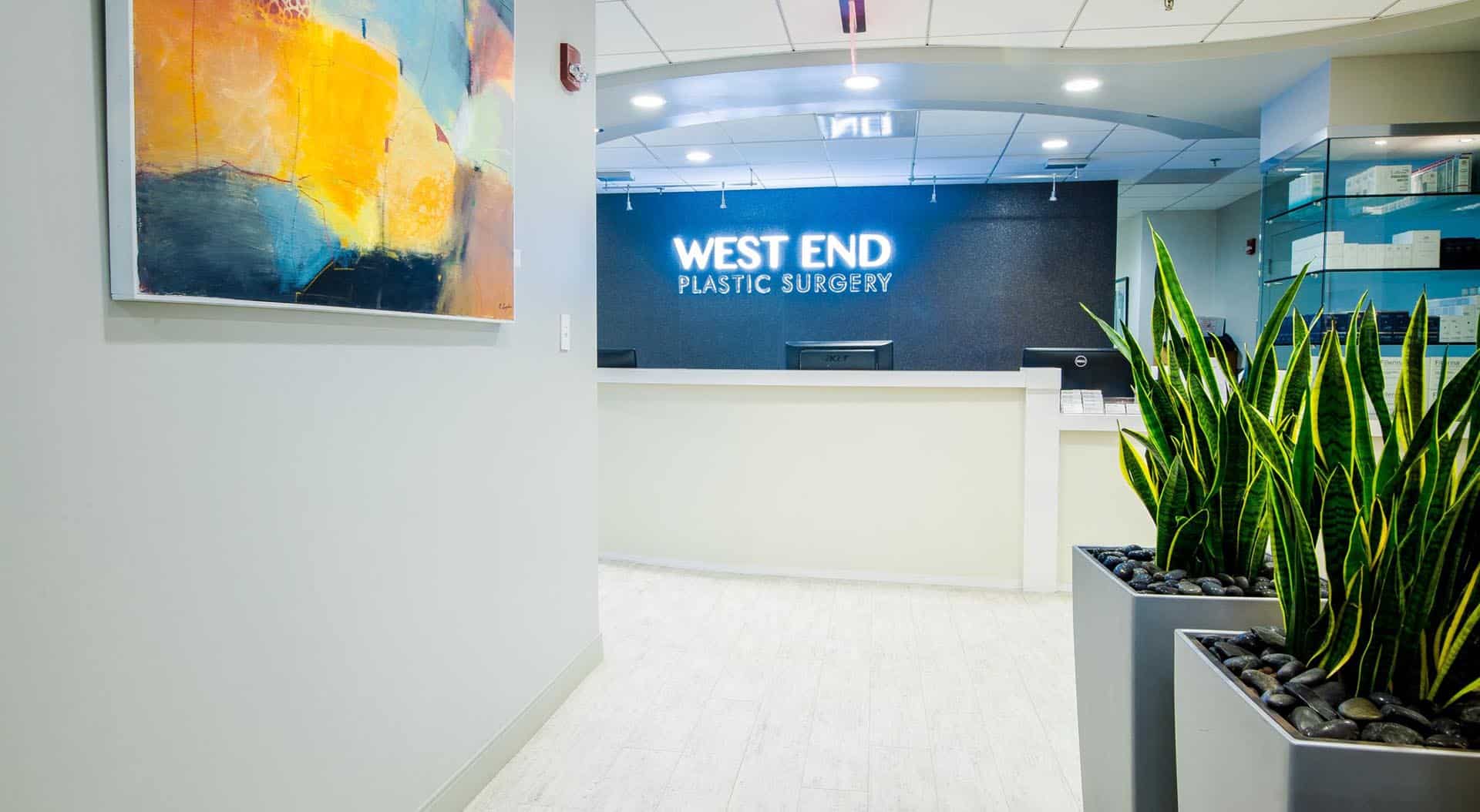 west end plastic surgery office lobby in Washington DC