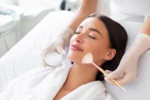 Woman relaxing while getting a chemical peel in Washington, DC
